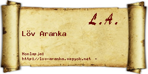 Löv Aranka névjegykártya